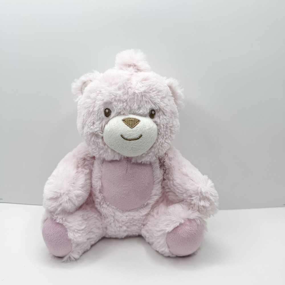 Little & Loved Pink Teddy Bear Baby Plush Rattle 9" Stuffed Animal with Clip